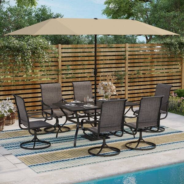 8 PCS Patio Dining Set with 13ft Patio Umbrella On Sale Bed Bath